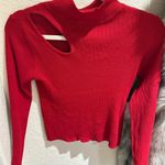 Red Ribbed Sweater Size XS Photo 1
