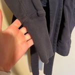 James Perse Standard  Charcoal Gray Sherpa Collar Tie Front Cardigan M Photo 7