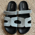 Joia Blue Denim Strappy Slide Sandals Womens 9 Photo 0
