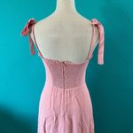Reformation  Pink Nikita Dress Bustier Ruffled Tiered Tie Straps Summer Size 4 Photo 6