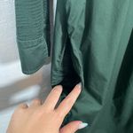 COS  Women 4 Emerald Green Shirt Dress Half Button Front Pockets Gathered Sleeve Photo 5