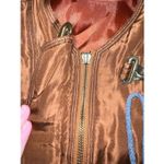 Women’s Orange Mureli 100% Silk Cargo Vest Buckles Zip Up Pockets Size M Photo 4