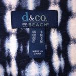 Denim & Co Blue Size Small Linen Knit Dress Beach Vacation Pockets Tie Dye Photo 2