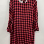 Cloth & Stone Checkered Mini Dress Long Sleeve Tie Back Women Size Small Photo 0