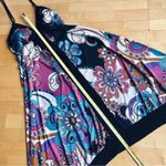 XOXO  Colorful Halter Dress, Sharkbite Hem, Black, Pink, Blue, Neon, Size L Photo 14