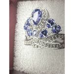 Sz.7 Tanzanite,925 Sterling Silver Crown Ring Photo 2