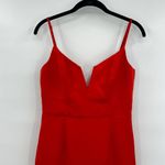 Bardot Midi Dress Red Strappy Tailored Boned Fit Bodycon Ruffle Hem Womens 6 Photo 3