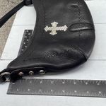 Brighton Shoulder Bag Black Hobo Bag Thick Pebble Leather Y2K Bedazzled Photo 3