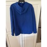 Royal Blue Textured Cable Knit Full Zip Hoodie Jacket Women's Size L Cozy Size L Photo 2