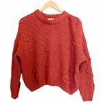 Pull & Bear  Sweater Pumpkin Fall Chenille Popcorn Pullover Women’s Size Medium Photo 6