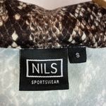 Nils Brown Animal Print Long Sleeve Quarter Zip Top S Photo 4