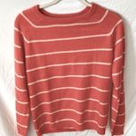 Philosophy : Coral/Cream Stripped Sweater- Cashmere- S Photo 0