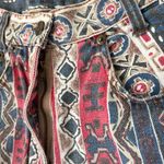 Vintage 90s Red Rover red white blue boho western print high rise denim shorts Size 27 Photo 3