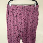ANY BODY Burgundy and Black Floral Print Lightweight Lounge Jogger, LP Purple Size undefined Photo 5