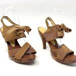 Stella McCartney Brown Grosgrain Lace Up Sling Back Heels Photo 0