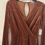 Charlotte Russe Copper Orange Soft Velvet Sexy Long Sleeve Romper Size M Size M Photo 1
