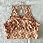 Altar'd State  Floral Checkered Crop Top Photo 0