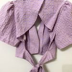 ZARA Women’s Gingham Crop Top with Front Tie Waist Photo 3