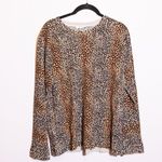 Equipment Raydon Wool Knit Cheetah Leopard Animal Print Crew Neck Sweater Large Photo 0