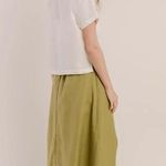 Tradlands Meadow Linen Midi Skirt in Olive XXS Green Photo 12