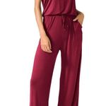NEW Soft Jumpsuits Short Sleeve Casual Wide Legs Romper S Red Photo 1