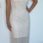 Vintage White Strapless Sequin Gown – Size XS – Bridal / Formal / Prom Photo 0
