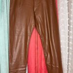 Bagatelle  Collection Brown faux Leather Leggings Photo 0