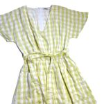 Madewell NWT Dolman-Sleeve Tie-Waist Midi in Pear Gingham Check Apron Dress 00 Photo 3