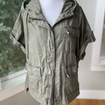 American Eagle Vintage Y2K  Olive Green Short Sleeve Hooded Anorak Jacket Size XS Photo 0