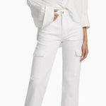 7 For All Mankind Logan High-Rise Cargo straight-leg Jeans In Bright White Photo 0