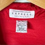 EXPRESS Vintage  RED Oversized Pure SILK Button Down Shirt Top Small S 90s Photo 1