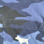 PINK - Victoria's Secret  Long Sleeve Camo Pocket Tee Dog Logo Blue Grunge Medium‎ Photo 6