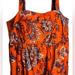RHODE x Target Leafy Floral Print Tiered Midi Dress Orange Womens XXL Photo 4