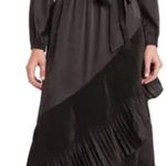 PETAL & PUP NWT Black Asymmetric Pleated Long Sleeve Dress M (NO BELT) Size M Photo 0