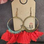 NIP LANTAI Red Bohemian Tassel Earrings Set Photo 1