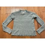 Fat Face UK green pointelle alpaca blend scalloped sweater 6 Photo 1