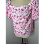 Lilly Pulitzer Lesley Top in Razberry Botanical Chiffon Eyelet Pink White Medium Photo 7