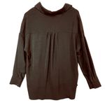 Adrianna Papell  Womens Black Minimalist Long Sleeve Professional Casual Blouse M Photo 1