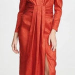 Saylor  Farrow V-neck night out long sleeve Flame midi dress Photo 0