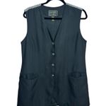 EXPRESS Vintage Black and White Striped Women's Pantsuit with Button-Up Vest Photo 4