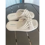 Torrid NWOB Braided Chunky Platform Slide Sandals Bone White 8.5 WW Photo 8