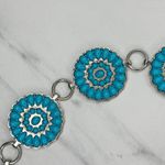 Chunky Blue Studded Concho Silver Chain Belt XS/Small (XS/S) Western Statement ✨ Photo 7