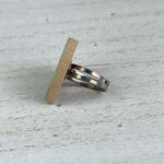 VTG Y2K Steppie Co. Wooden Heart Adjustable Ring Mint Green Whimsical Handmade Photo 3