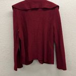 August Silk Ruffled Collar Wool Jacket Sweater XL Ruby Red Photo 5
