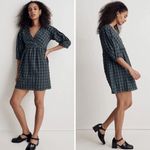 Madewell  Marianna Puff-Sleeve Mini‎ Dress in Plaid, forest, size XS Photo 1