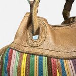 Lucky Brand Y2K Sunshine Daydream Colorful Striped Leather Boho Shoulder Bag Photo 4