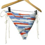Sea New York Crochet Bikini Bottom Blue/Orange Cream Wool Large Cottagecore Boho Blue Photo 6