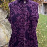 Charter Club  Purple Velour Sleeveless Vest Jacket Photo 4