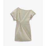 ZARA NWT ruched khaki olive mini dress Photo 3