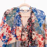 Collective Concepts Womens Blouse Size S Multicolor Long Sleeve Floral Patchwork Boho Artsy Flowy Photo 1